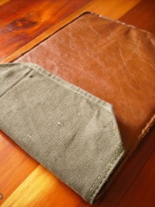 Canvas flap shown in place