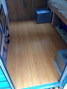 New floor glued down